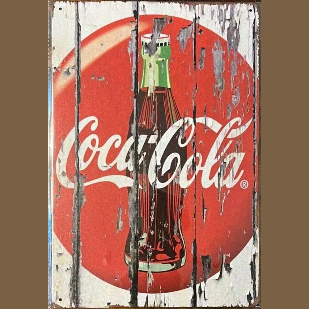 Coca-Cola Vintage Novelty Metal Sign 12" x 8" Wall Art Red & White With Bottle Home & Garden:Home Décor:Plaques & Signs Style Your Walls
